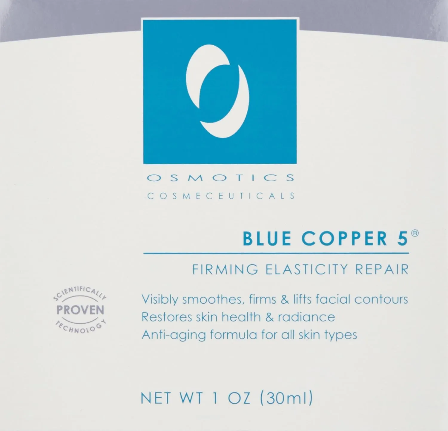 Osmotics Blue Copper 5 Firming Elasticity Repair – Anti-Aging Cream for Wrinkles, Firmness, and Acne. Visible Results Quickly. Made in the USA