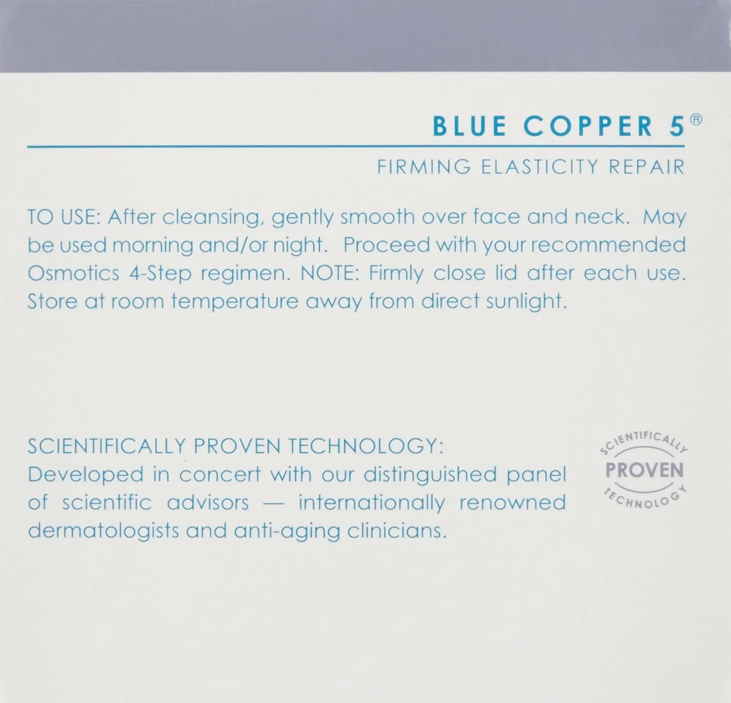 Osmotics Blue Copper 5 Firming Elasticity Repair – Anti-Aging Cream for Wrinkles, Firmness, and Acne. Visible Results Quickly. Made in the USA