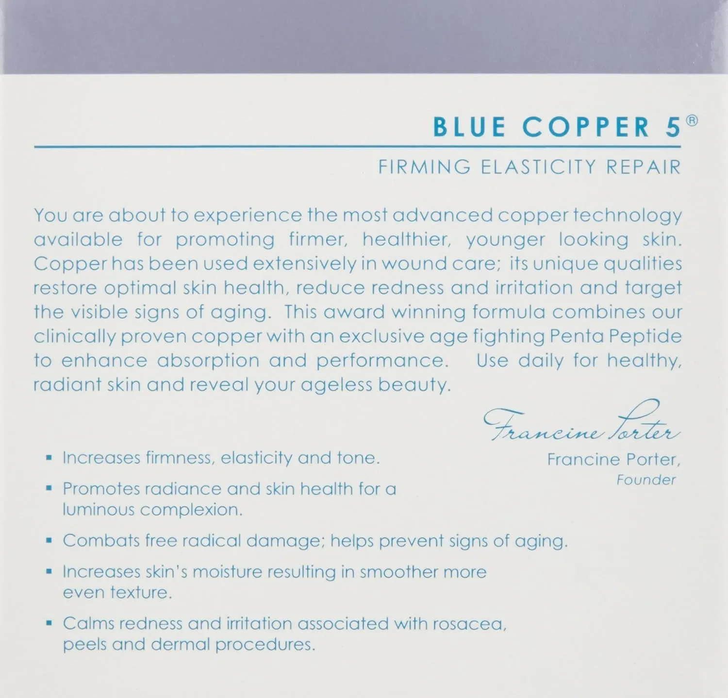Osmotics Blue Copper 5 Firming Elasticity Repair – Cream for Firmness and Acne. Visible Results, Made in the USA