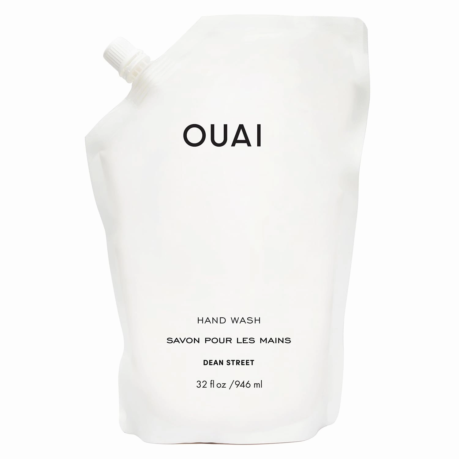 OUAI Hand Wash Refill, Dean Street - Liquid Hand Soap with Jojoba, Avocado, & Rose Hip Oil for Replenished Skin - Gentle Exfoliating Kitchen & Bathroom Soap (16 Fl Oz)