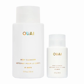 OUAI St. Barts Body Cleanser Bundle - Foaming Body Wash with Jojoba Oil & Rosehip Oil to Hydrate, Balance & Soften Skin - Paraben, Phthalate & Sulfate Free Skin Care Products (2 Count, 3 Oz/10 Oz)