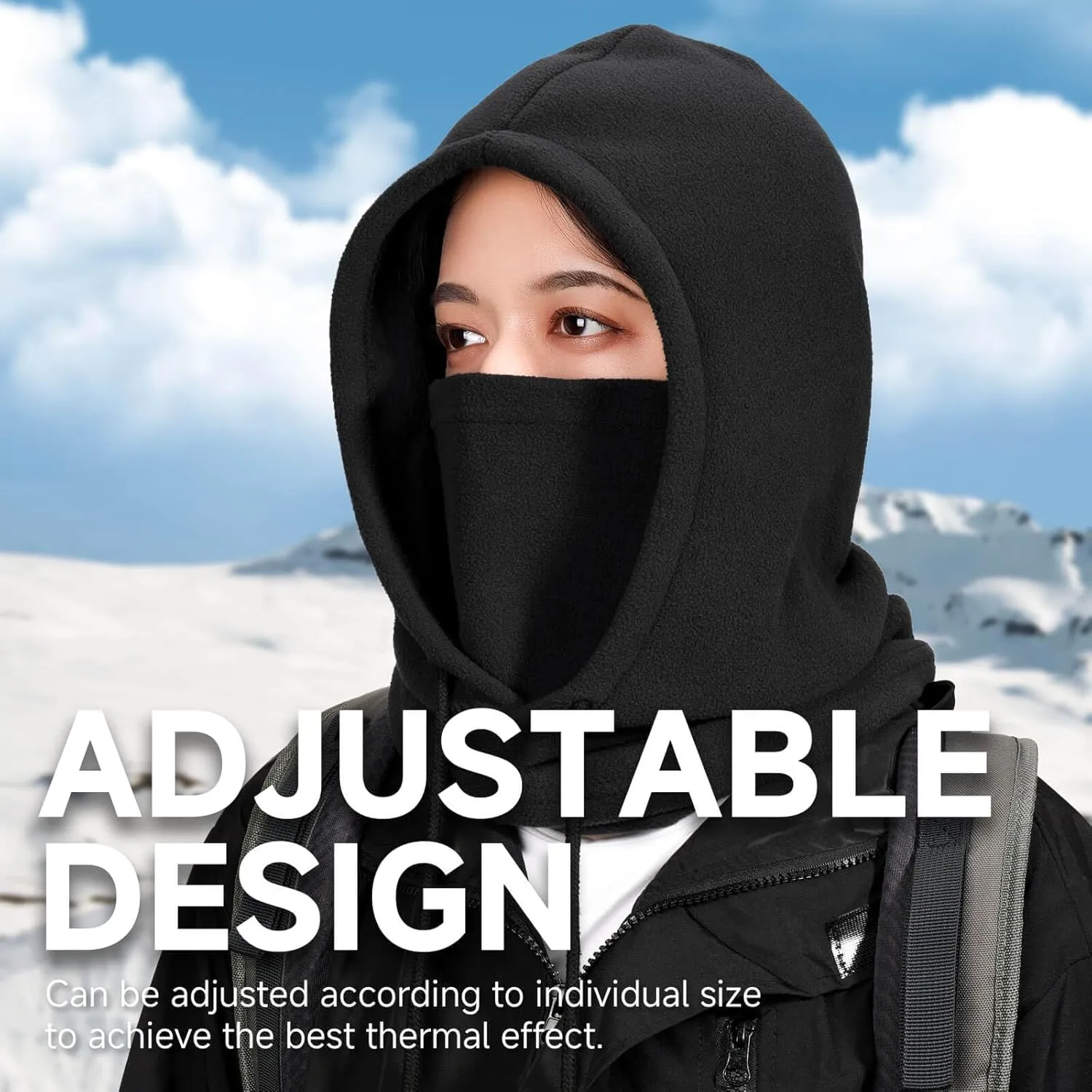OZERO Winter Balaclava Gloves Set: Windproof Warm Face Mask for Men - Touchscreen Anti-Slip Gloves for Riding Motorcycle