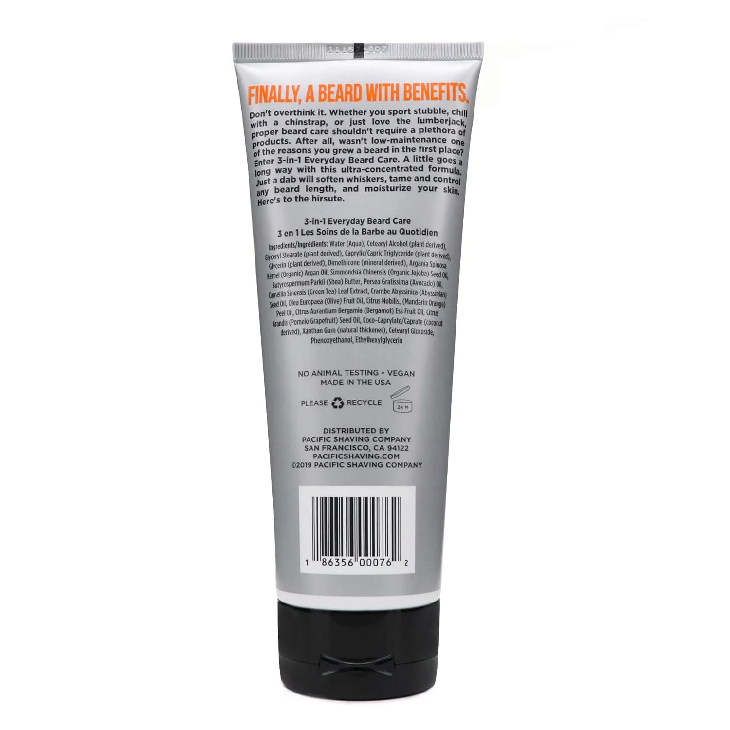 Pacific Shaving Company 3-in-1 Beard Care - Ultra-Concentrated Formula Softens Scruff, Conditions, Tames, and Moisturizes Skin for Any Beard Length, 7 fl oz (Pack of 3)