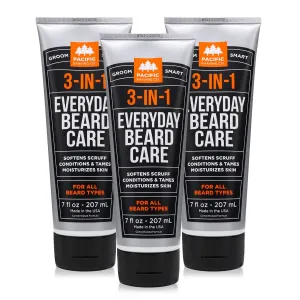 Pacific Shaving Company 3-in-1 Beard Care - Ultra-Concentrated Formula Softens Scruff, Conditions, Tames, and Moisturizes Skin for Any Beard Length, 7 fl oz (Pack of 3)