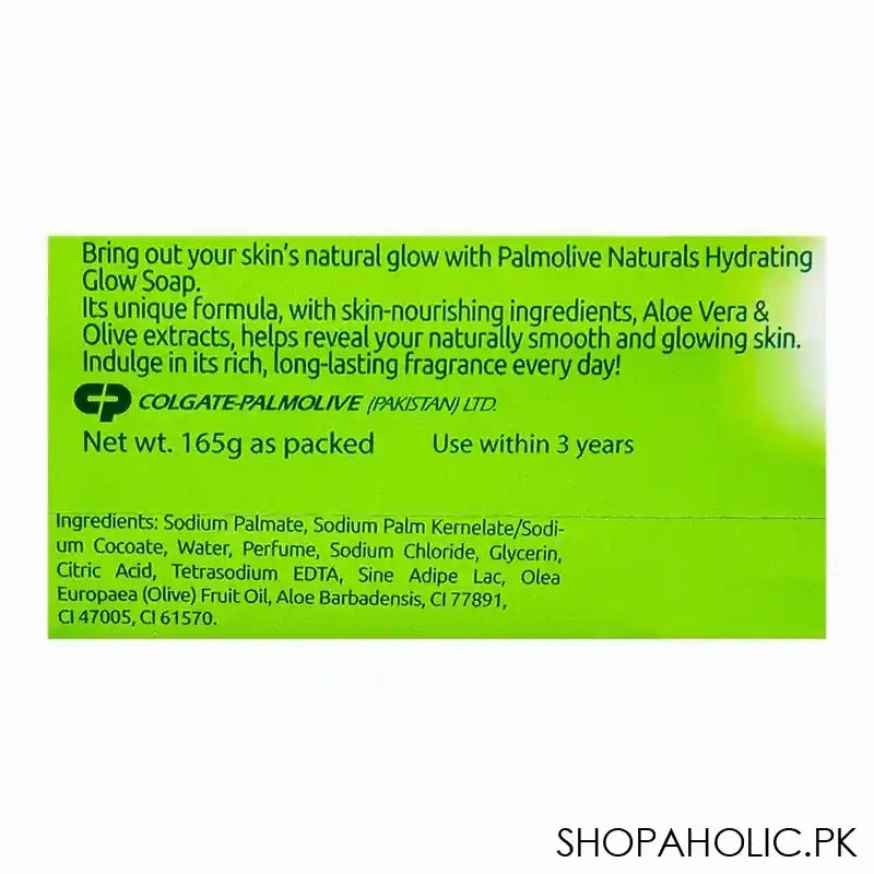 Palmolive Naturals Hydrating Glow Soap With Aloe Vera & Olive, Luxury Size, 165g