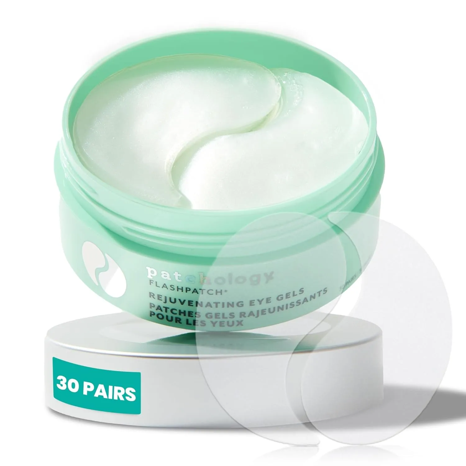 Patchology Rejuvenating Under Eye Gels - Hydrating Eye Mask w/Caffeine, Hydrolyzed Collagen & Centella Asiatica- Under Eye Patches For Dark Circles - Minimize Puffiness & Wrinkle Reducer - 30 ​Pairs