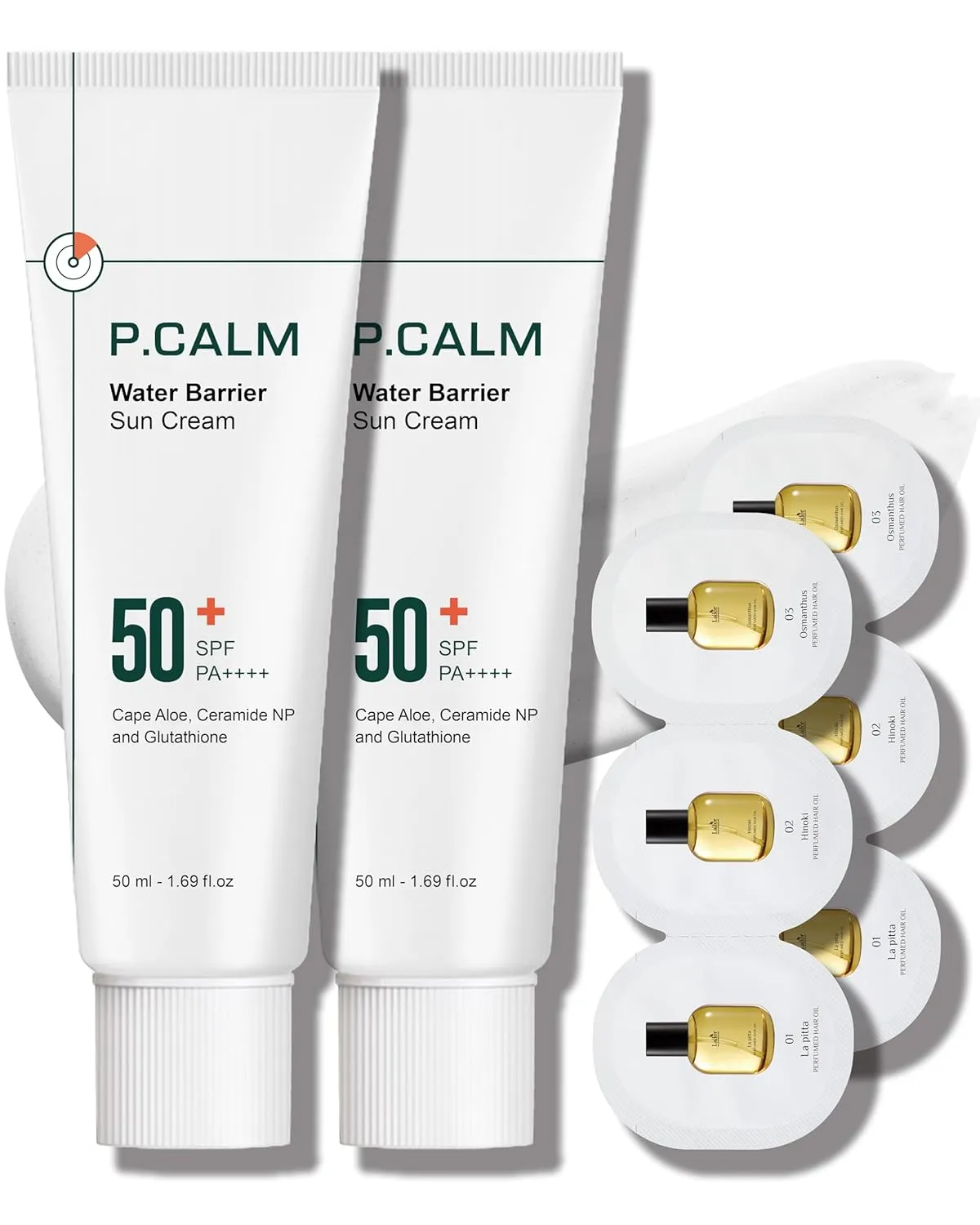 P.CALM Water Barrier Moisturizing Sun Cream Matte-Finish No White Cast SPF 50  PA     Vegan Calming Moisture Daily Sunscreen for Dry Oily Sensitive Skin Korean Skincare 3.4 Fl Oz