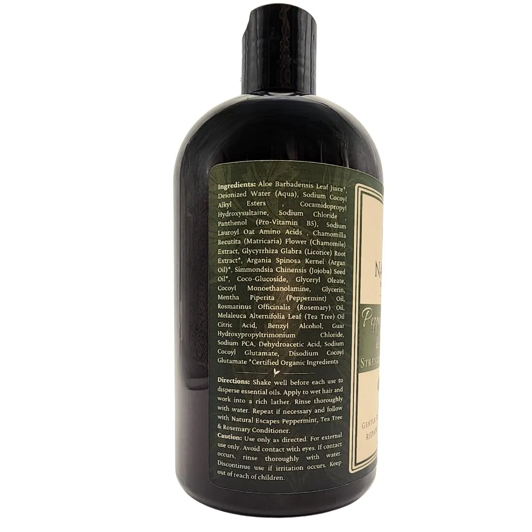 Peppermint, Tea Tree & Rosemary Hair Growth Shampoo - Natural Sulfate-Free Shampoo for Hair Loss with Argan Oil & Jojoba Oil – Hair Care for Women & Men 16 oz