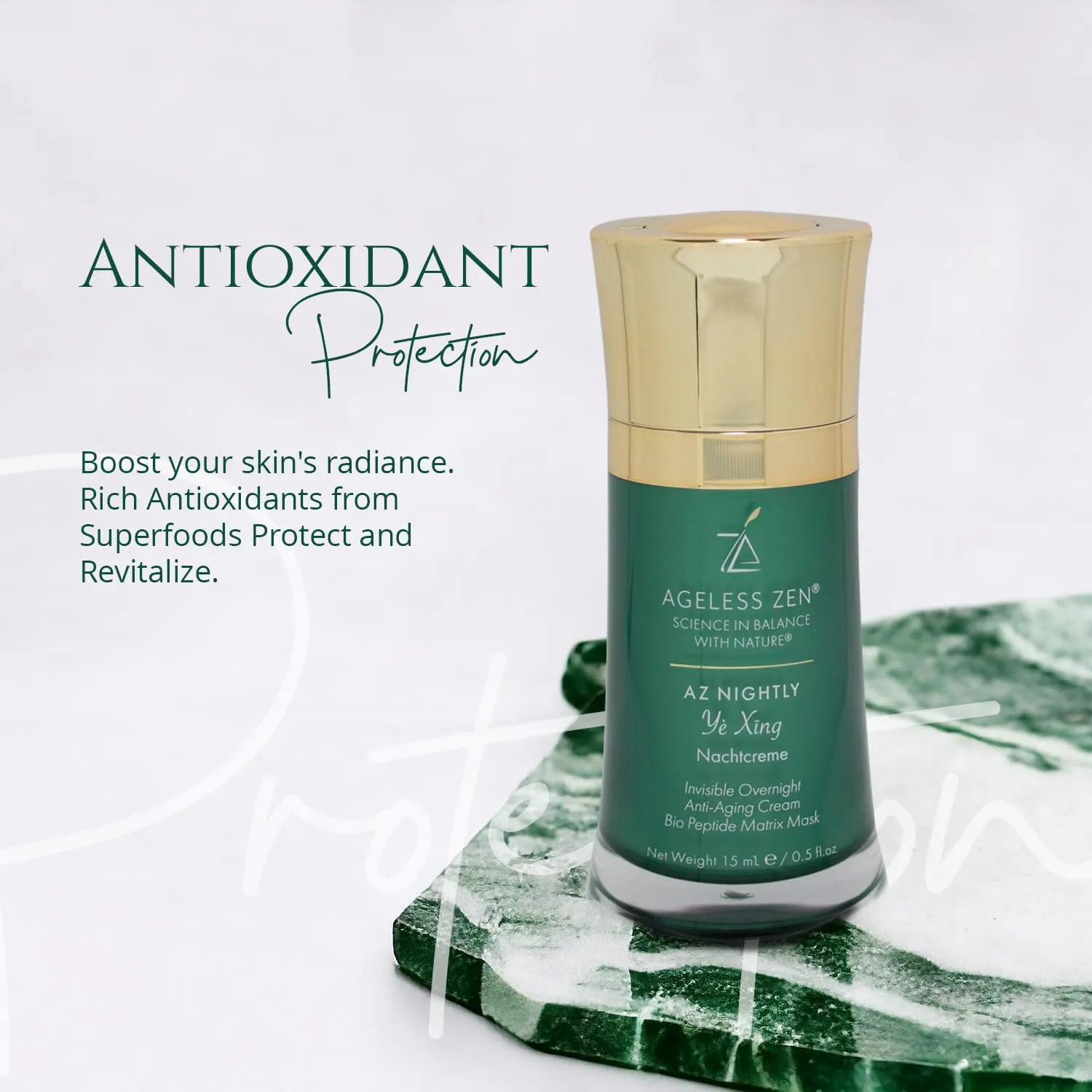 Peptide Night Cream with Antioxidants - (0.5 fl oz) - Gluten Free Skin Tightening Moisturizer with Superfoods- Small Peptide Night Cream for Gift- Wrinkle Reduction for All Skin Types
