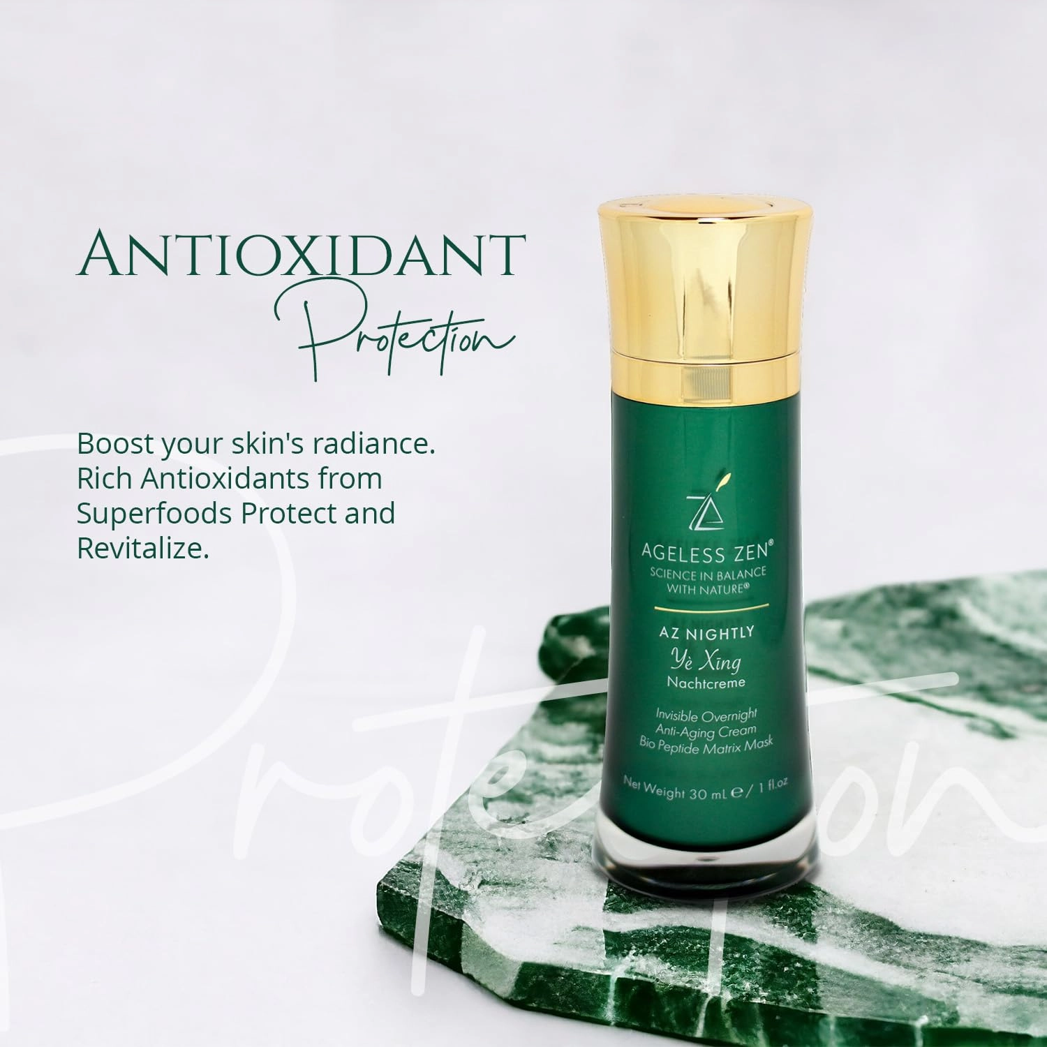 Peptide Night Cream with Antioxidants - (1 Fl Oz) - Gluten Free Skin Tightening Moisturizer with Superfoods- Small Peptide Night Cream for Gift- Wrinkle Reduction for All Skin Types