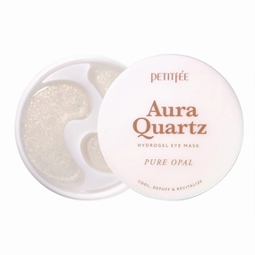 Petitfee Aura Quartz Eye Mask Pure Opal 40 pcs (20 pairs) - Rejuvenating Hydrogel Eye Patch for Puffy Eye Bags, Cooling, Depuffing, Under Eye Elasticity, Reduces Fine Lines for Firming Eye Area