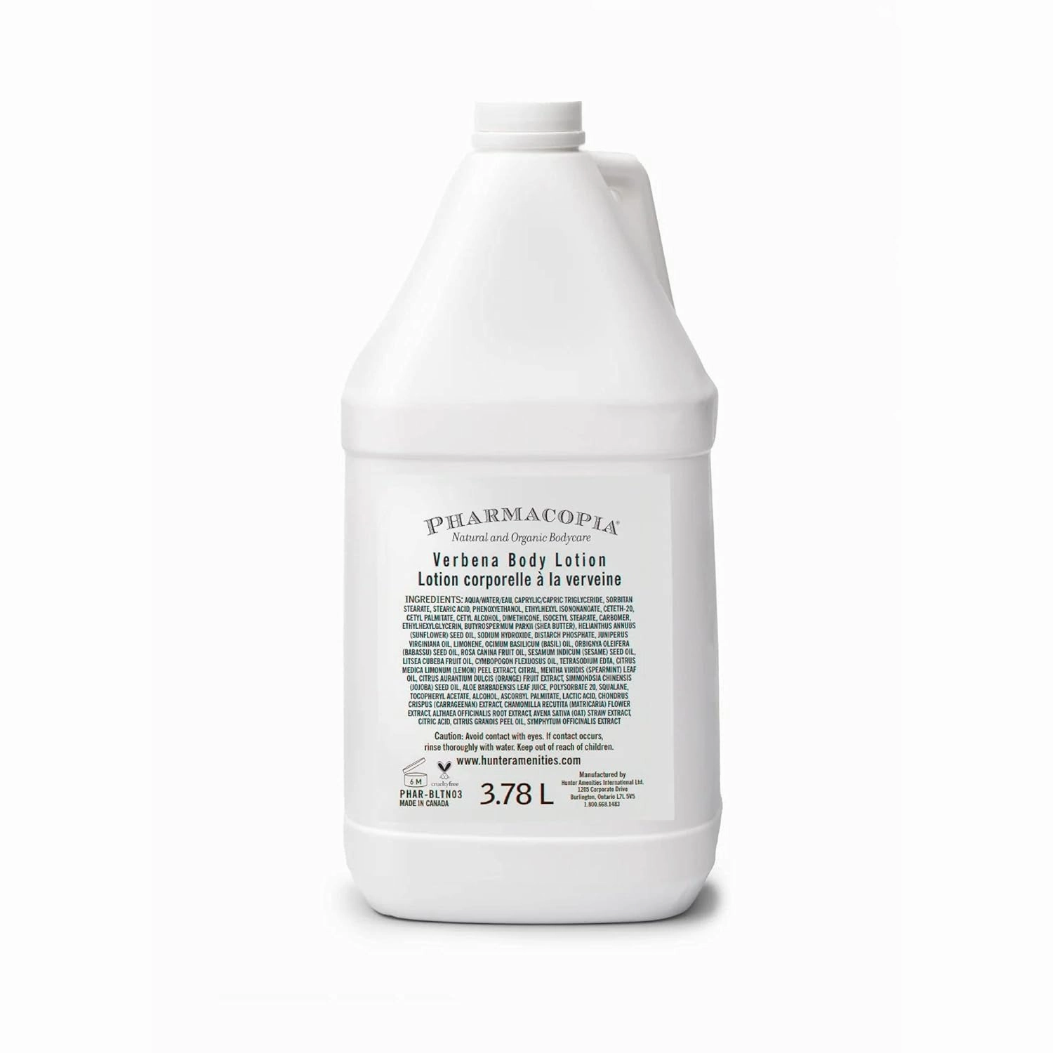 Pharmacopia Hotel Verbena Body Lotion – Moisturizing Aromatherapy Body Cream with Natural & Organic Ingredients – Vegan, Cruelty Free, Aromatic Moisturizer, 128 oz