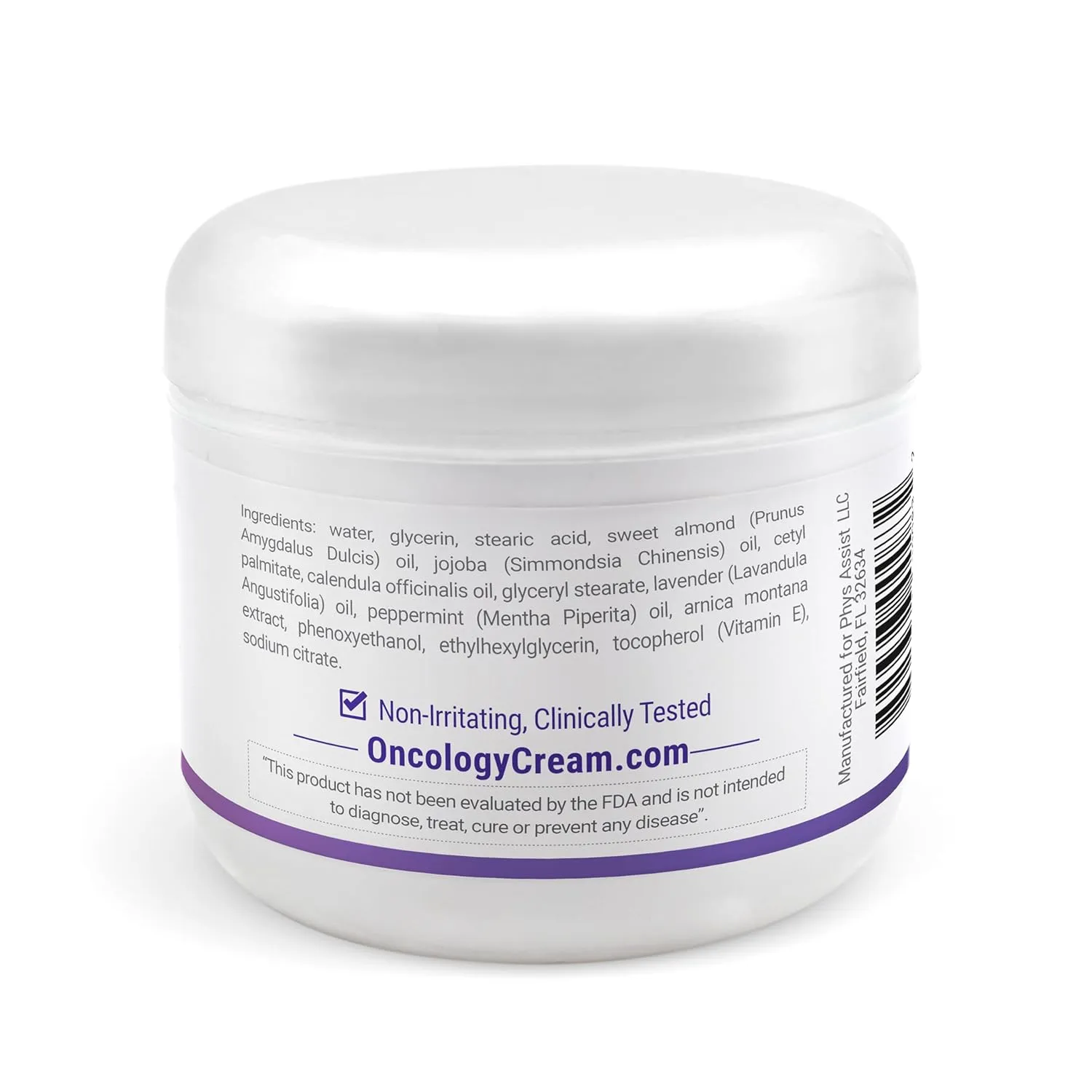 PhysAssist - Oncology Body Cream with Botanicals, 4 oz. Soothing and Hydrating to Stressed Skin. Made with Oils of Lavender, Calendula, and Peppermint. Non-Irritant, Clinically Tested.