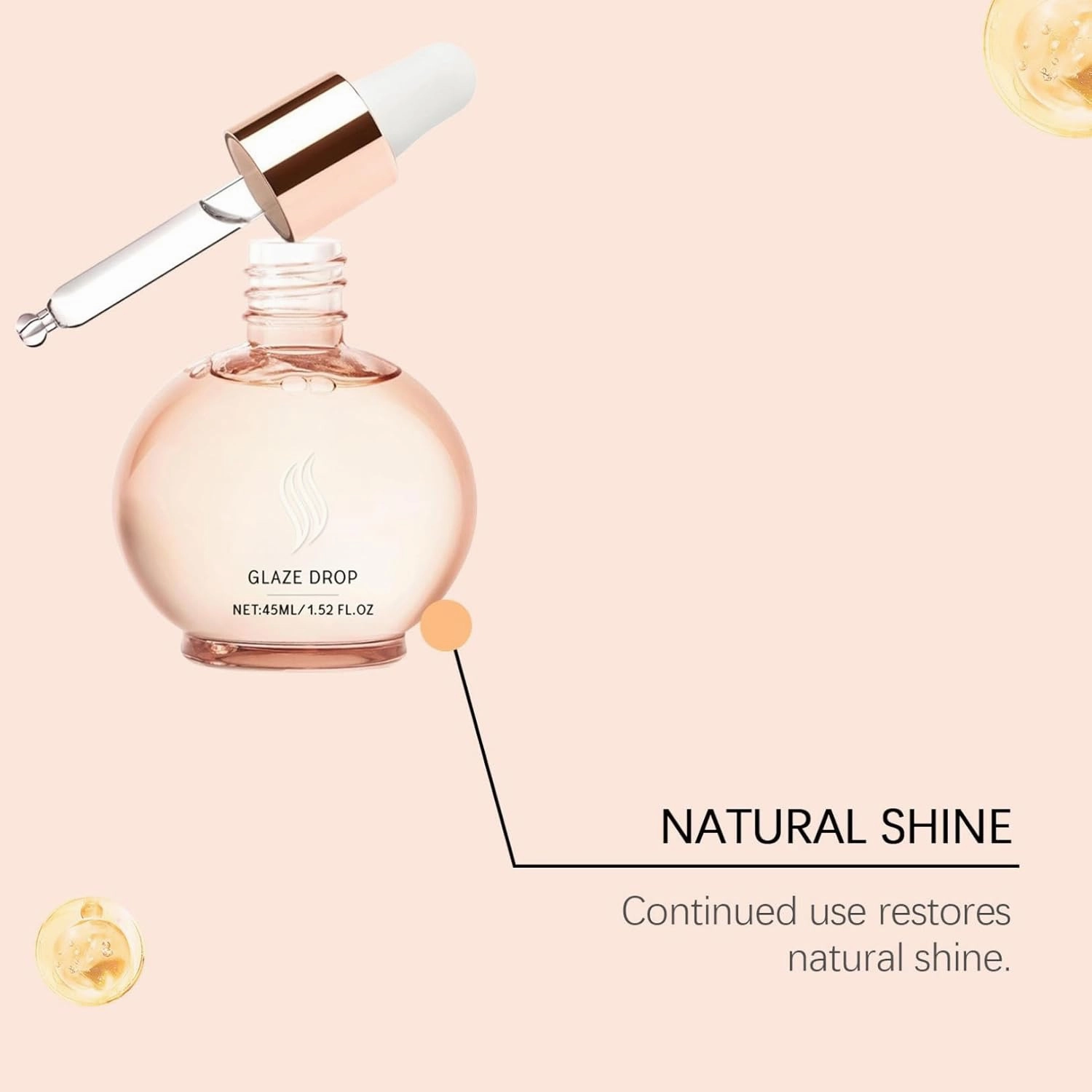 Plump Moisture Hair Serum, Deeply Nourishs Glaze Drop Oil, Intense Shine and Frizz Control, for Dehydrated Dry Hair (2pcs)