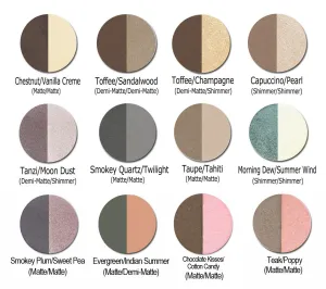 Pressed Eyeshadow Duo, Natural, Organic Makeup (Chestnut/Vanilla Creme)