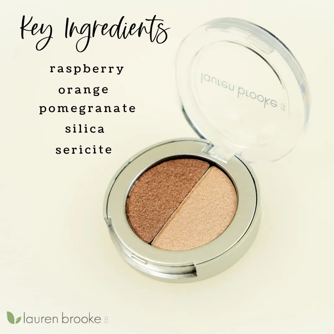 Pressed Eyeshadow Duos, Natural, Organic Makeup (Cappuccino/Pearl)