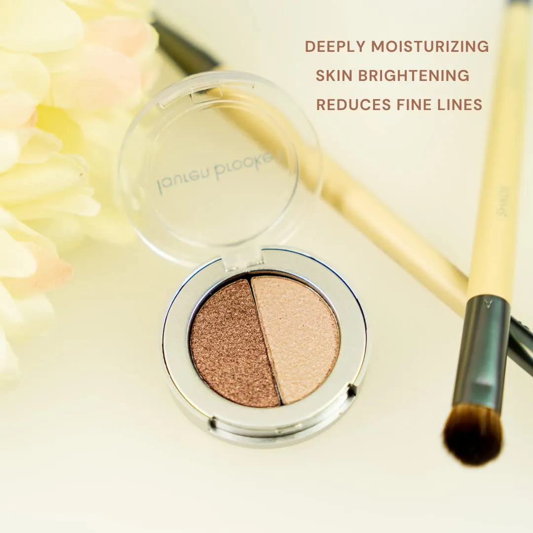 Pressed Eyeshadow Duos, Natural, Organic Makeup (Cappuccino/Pearl)