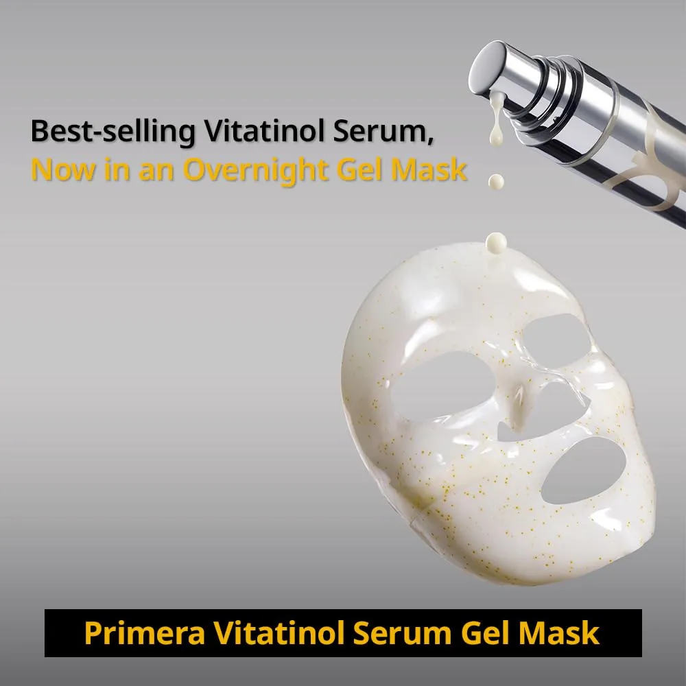 PRIMERA (PRMR 𝗩𝗶𝘁𝗮𝘁𝗶𝗻𝗼𝗹 𝗦𝗲𝗿𝘂𝗺 𝗚𝗲𝗹 𝗠𝗮𝘀𝗸 - Overnight Melting Masks, for Collagen Synthesis with Vitamin C & Retinol, Immediate Pore Tightening, Firming and Hydrating 34g x 4EA