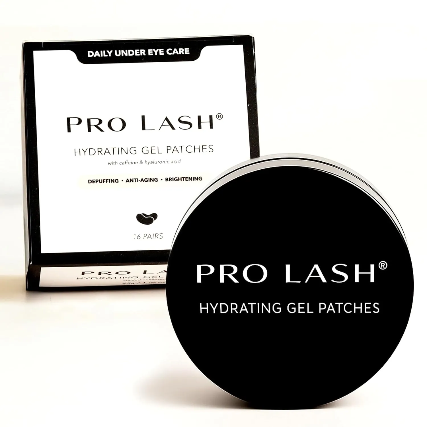 Pro Lash Hydrating Gel Under Eye Patches with Cucumber Extract, Hyaluronic Acid, Caffeine and Vitamin B5 - Eye Mask to Reduce Dark Circles, Puffiness, Wrinkles - All Skin Types - 16 Pairs