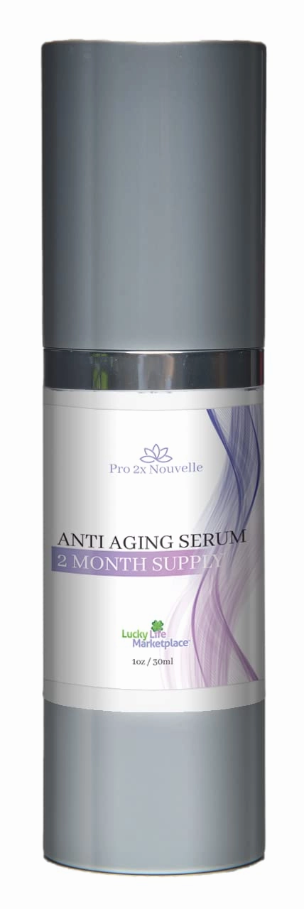Pro 2x Nouvelle Anti Aging Serum 2 Month Supply - with Vitamin C, Alpha Hydroxy Acids, Vitamin E, & Aloe Vera to Promote Younger Looking Healthy Skin - Help Improve Wrinkles, Puffiness, Dark Circles
