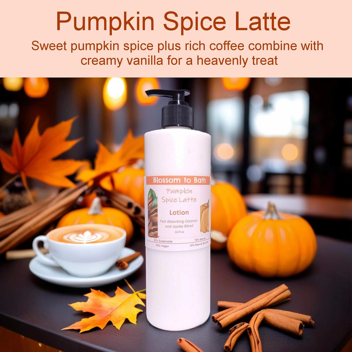 Pumpkin Spice Latte Lotion (16 ounce) - Phthalate Free Fragrance - Absorbs Quickly with a Warm Vanilla Spice Scent