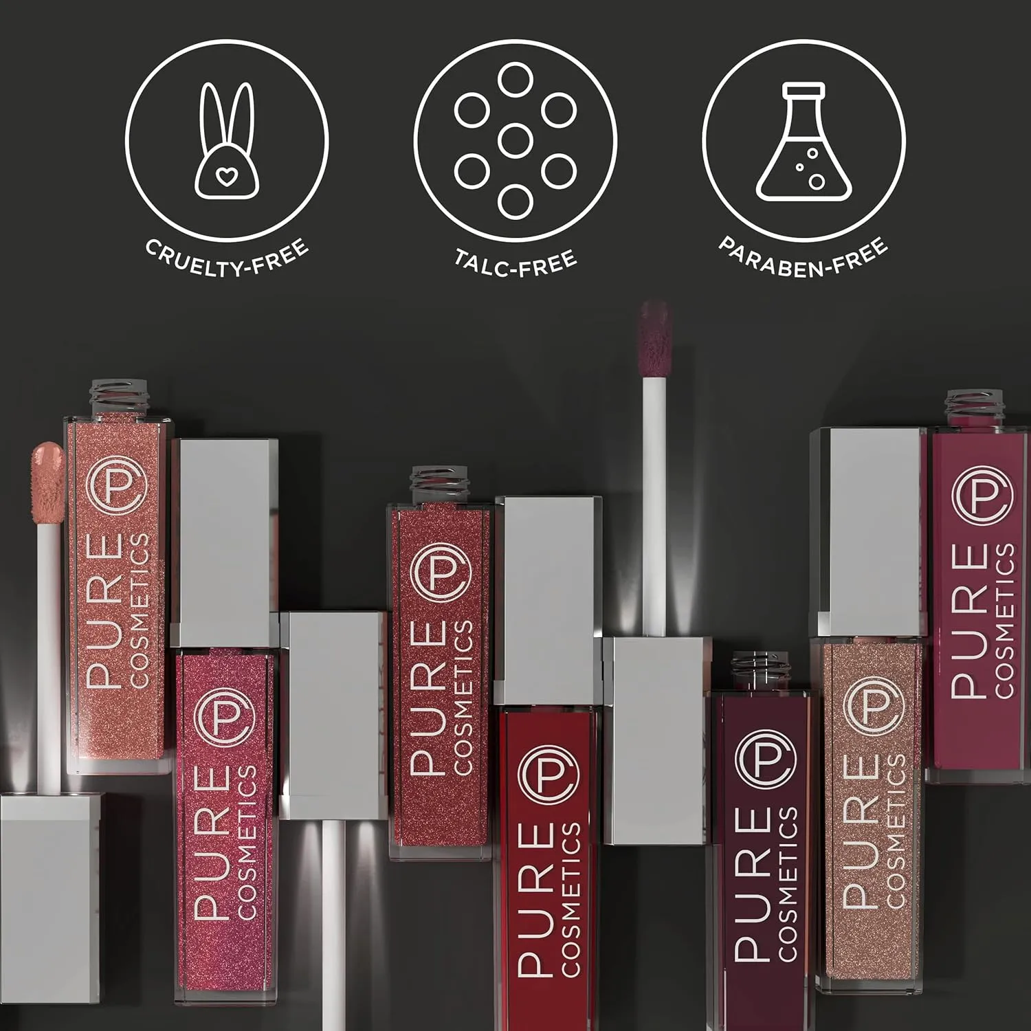 Pure Cosmetics Pure Illumination Lip Gloss - LED-lit Applicator w/Side Mirror - Non-Sticky, Moisturizing & Hydrating Lip Glosses - Soothes & Protects Dry Chapped Lips (Party Girl Pink)