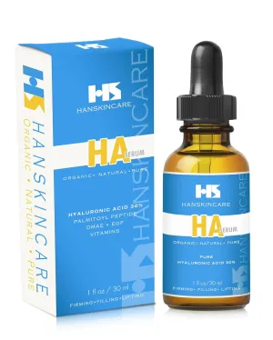 Pure Hyaluronic Acid 30% Serum, EGF, DMAE, Palmitoyl Peptide, Firming, Filling, Lifting, Clinically Formulated, Made in USA (1 oz)