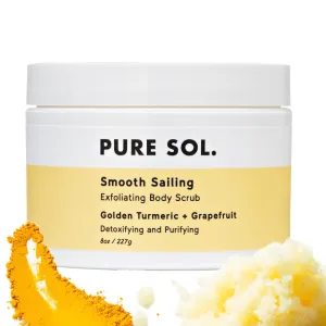 PURE SOL. Turmeric Body Scrub, Glowing, Exfoliating for Soft Healthy Skin, Exfoliated Dry DeHydrated Dead Skin, Improves Skin Texture (1 Pack)