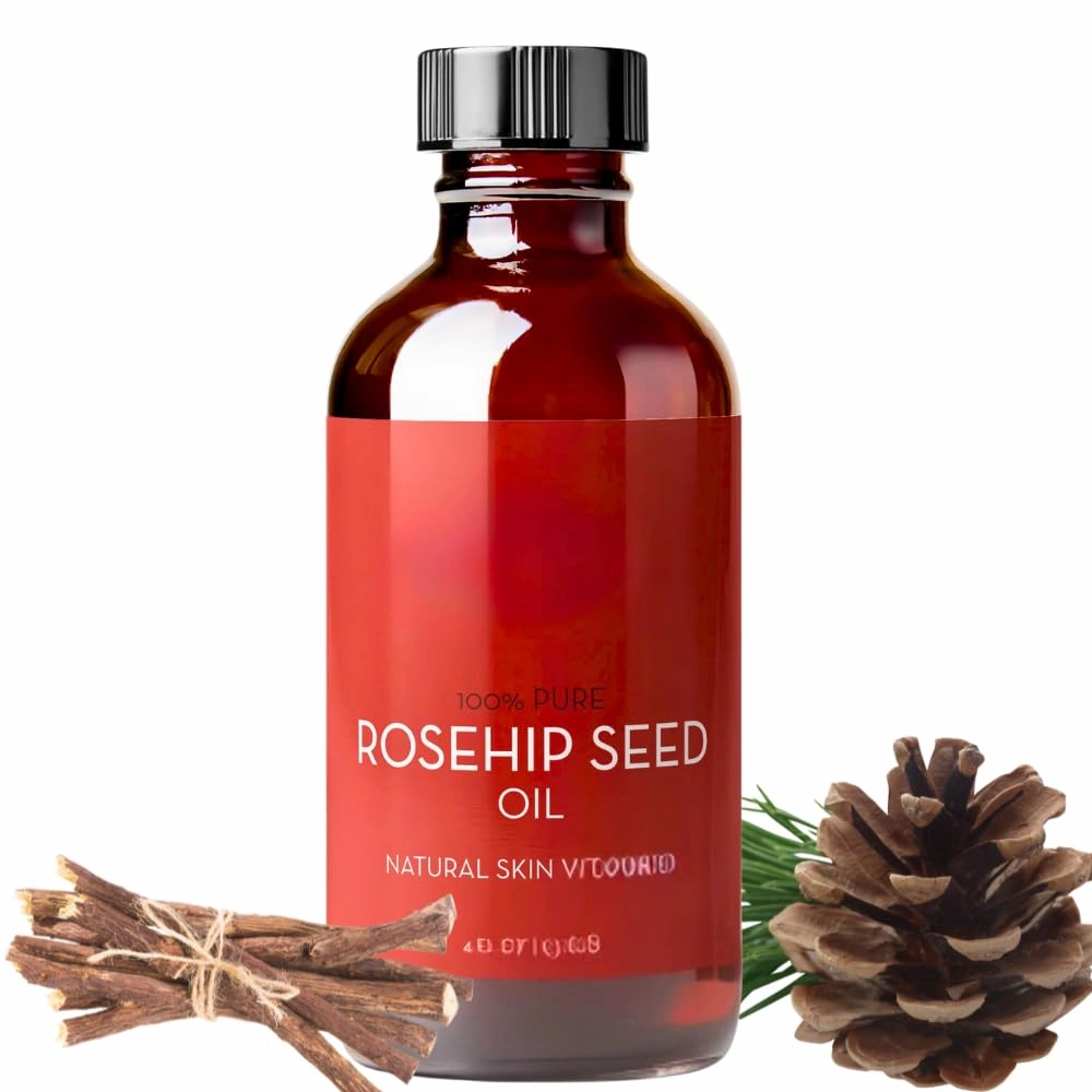 Pure Cold-Pressed Rosehip Oil for Face, Skin and Hair, Natural Moisturizing Facial Oil, 4 fl oz