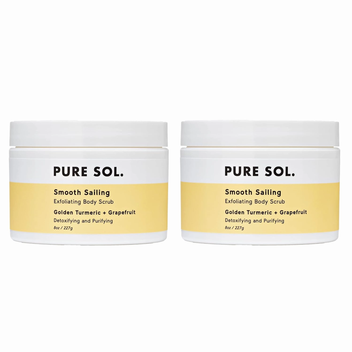 PURE SOL. Turmeric Body Scrub, Glowing, Exfoliating for Soft Healthy Skin, Exfoliated Dry DeHydrated Dead Skin, Improves Skin Texture (2 Pack)