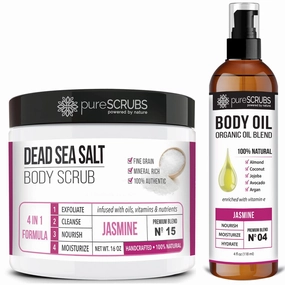 pureSCRUBS Jasmine Body Scrub   Jasmine Body Oil Bundle