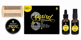 Pursonic Beard Care Grooming Set-Ultimate Beard Grooming Kit Includes Men's Beard Comb, Beard Oil,Beard Balm & Beard Serum