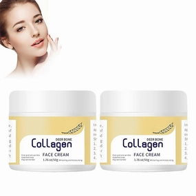 Qanzire Deer Bone Collagen Face Cream, Anti Aging Face Cream for Women and Men (2pcs)