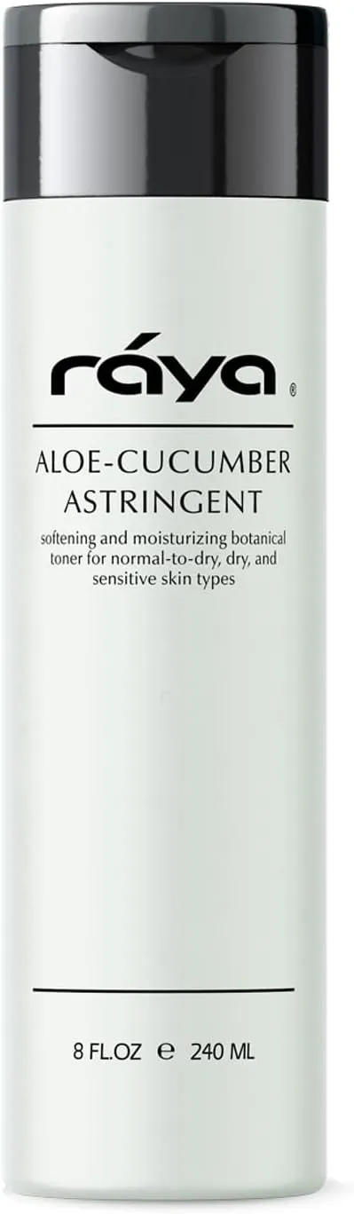 Raya Aloe Cucumber Astringent (202), Facial Toner for Dry and Sensitive Skin - Refreshing, Hydrating and Calming Formula, Gentle Pore Tightening Skincare, Cruelty, Paraben & Alcohol-Free, 8 fl oz