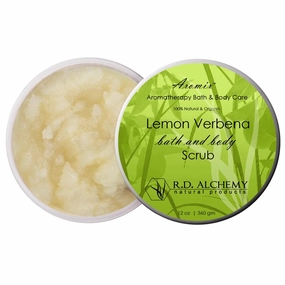 RD Alchemy - 100% Natural & Organic Lemon Verbena Sea Salt Body Scrub - Light and Bright Scent to Awaken and Energize while Deeply Exfoliating, Moisturizing, and Renewing