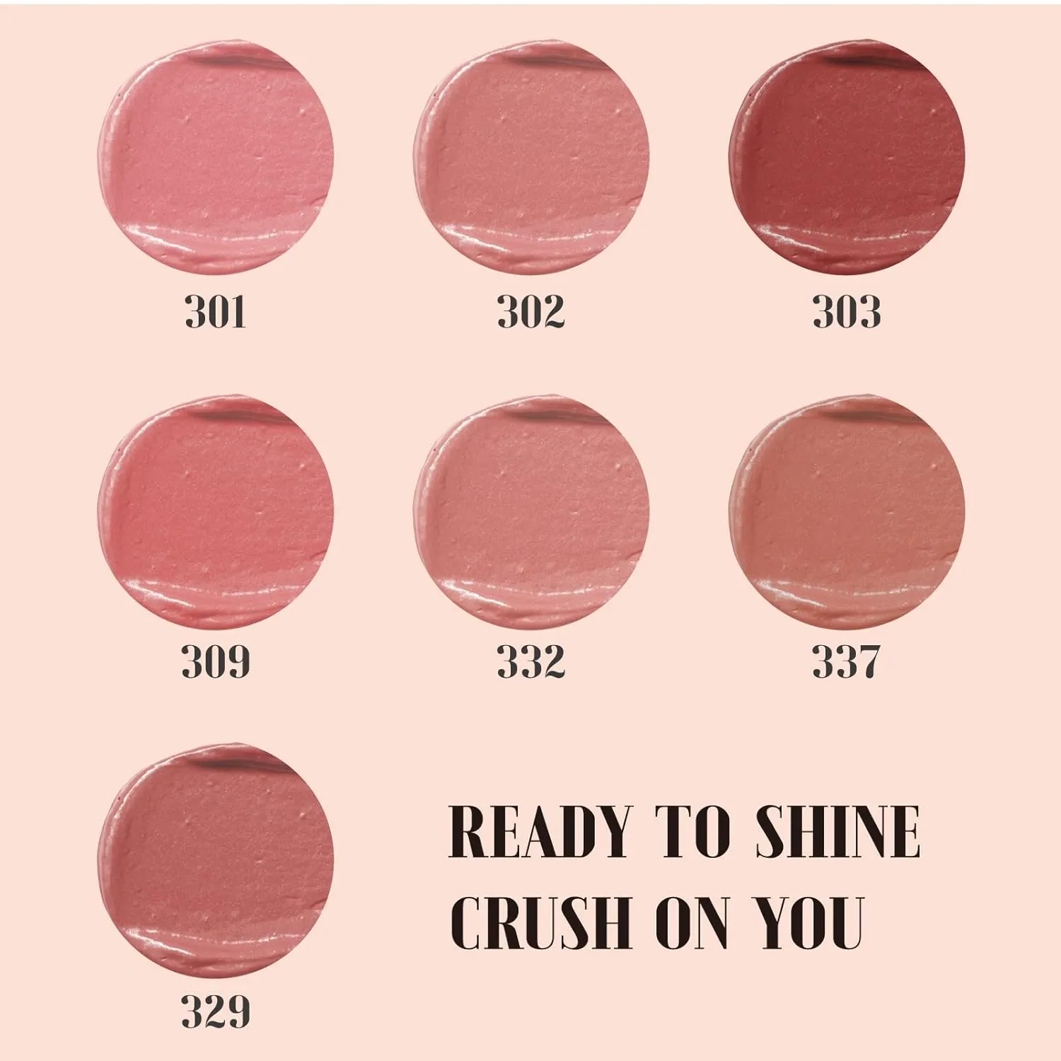 READY TO SHINE Matte Vegan Lipstick with Creamy Satin Finish, Neutral Peach with Rose Tone Lip Color -CRUSH ON YOU (329-Now And Forever)