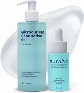 Red Light Therapy Serum & Conductive Gel Bundle, Hydrating & Firming Duo for Microcurrent & Facial Devices, Enhances Conductivity, Locks in Moisture, Boosts Skincare Results, Hyaluronic Acid, Collagen