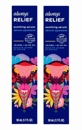 Relief pH Balanced Soothing Serum with Jojoba and Olive Oil, 1.7 fl oz /50 mL - Pack of 2