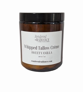 Rendered Radiance by Mom's Time-Out Corner Sweet Vanilla Whipped Tallow Body Crème, 7 Ounce (Pack of 1)