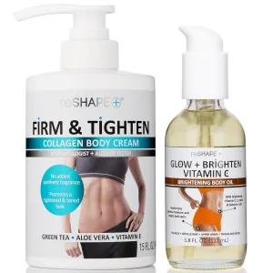 Reshape  Collagen Firming Cream   Vitamin C Hydrating Body Oil Set for Arms, Legs, Back, Tummy - Skin Care Set