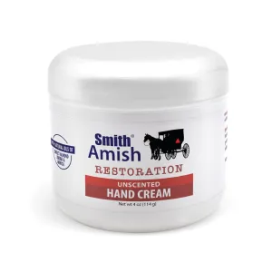 Restoration Hand Cream Unscented. Nourishing and Moisturizing to Dry, Sensitive Skin. Non- Irritant, Clinically Tested, for Men and Women. 4 oz jar.