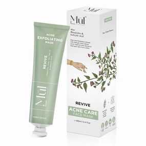 Revive Exfoliating Acne Face Mask & Scrub 3.4 fl.oz - Sebum Rebalancing Mask with 2% Salicylic Acid, Manjistha & Aloe Vera - Treats Acne Prone Skin - Perfect for Oily, Combination Skin