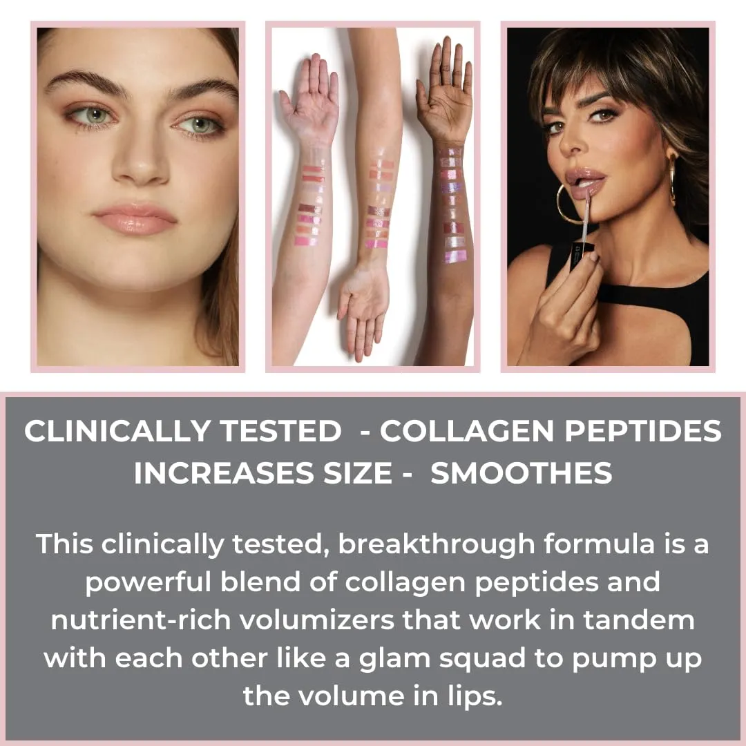 Rinna Beauty Lip Plumping Gloss - All That Glitters - Helps Boost Collagen, Increases Lip Volume, Elastin Production - Vegan, Cruelty-Free - 1 each