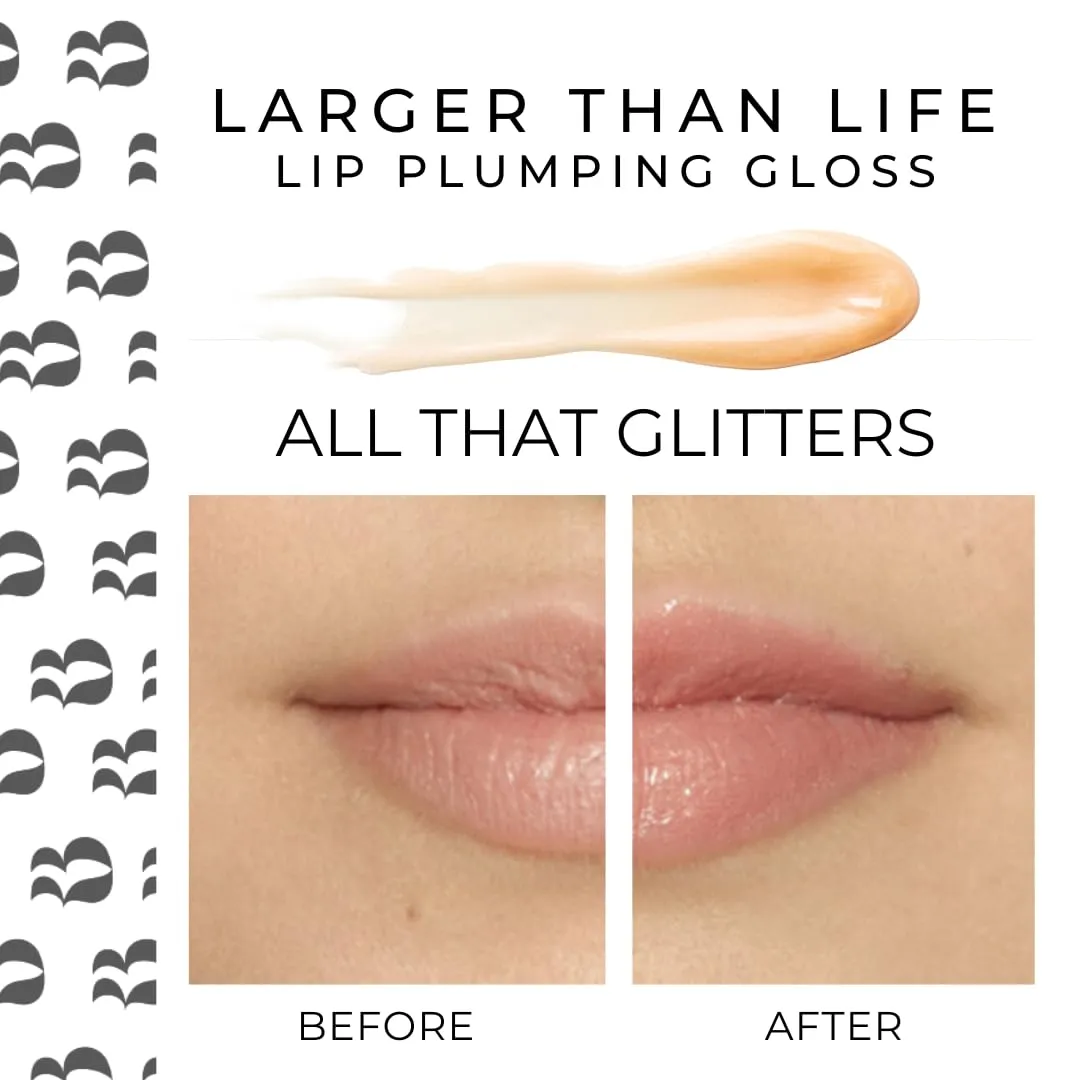 Rinna Beauty Lip Plumping Gloss - All That Glitters - Helps Boost Collagen, Increases Lip Volume, Elastin Production - Vegan, Cruelty-Free - 1 each