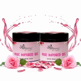 Rose-Infused Organic Aloe Vera Gel | Pure aloevera gel for face, hair & body | Natural Hydration for Glowing Skin & Healthy Hair | Soothing & Nourishing Skincare (100ml) (pack of two)