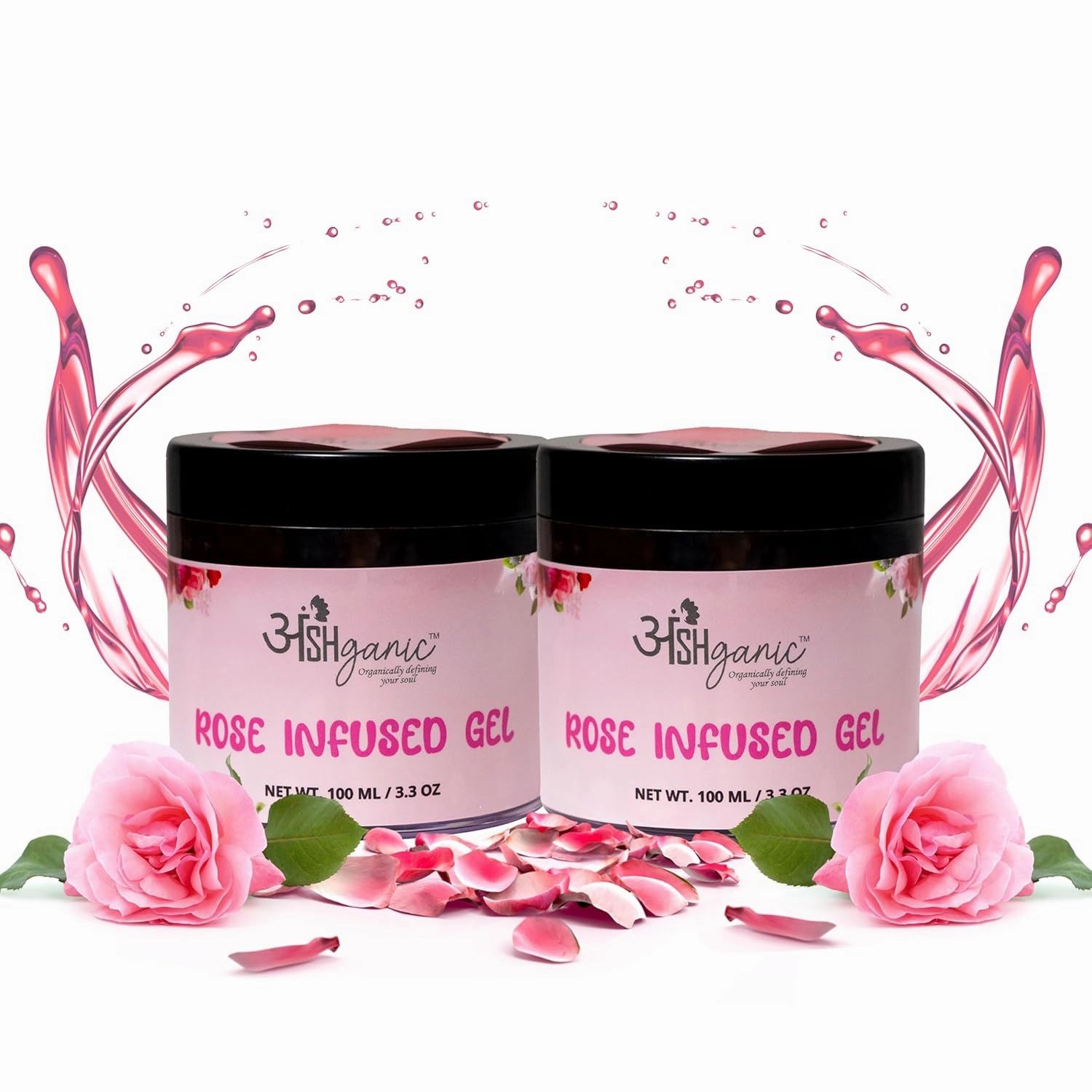 Rose-Infused Organic Aloe Vera Gel | Pure aloevera gel for face, hair & body | Natural Hydration for Glowing Skin & Healthy Hair | Soothing & Nourishing Skincare (100ml) (pack of two)