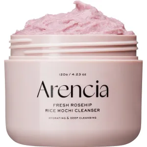 Rosehip Brightening Rice Mochi Face Cleanser & Daily Scrub - Moisturizing, Exfoliating & Deep-Cleansing - All Skin Types with Rice Powder & Rice Water (4.23oz)
