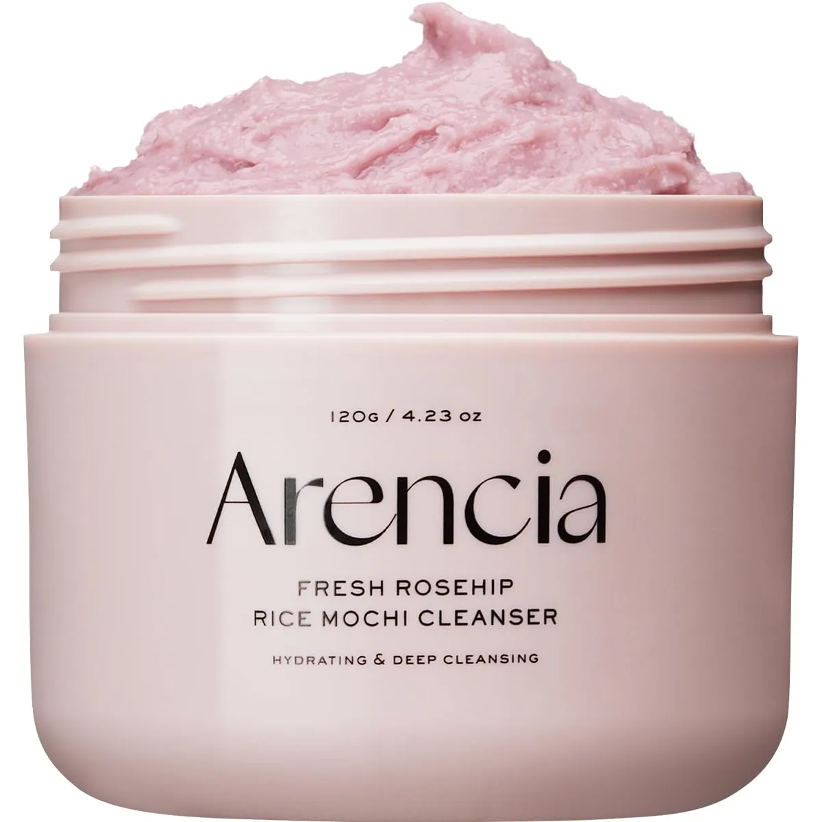Rosehip Brightening Rice Mochi Face Cleanser & Daily Scrub - Moisturizing, Exfoliating & Deep-Cleansing - All Skin Types with Rice Powder & Rice Water (4.23oz)
