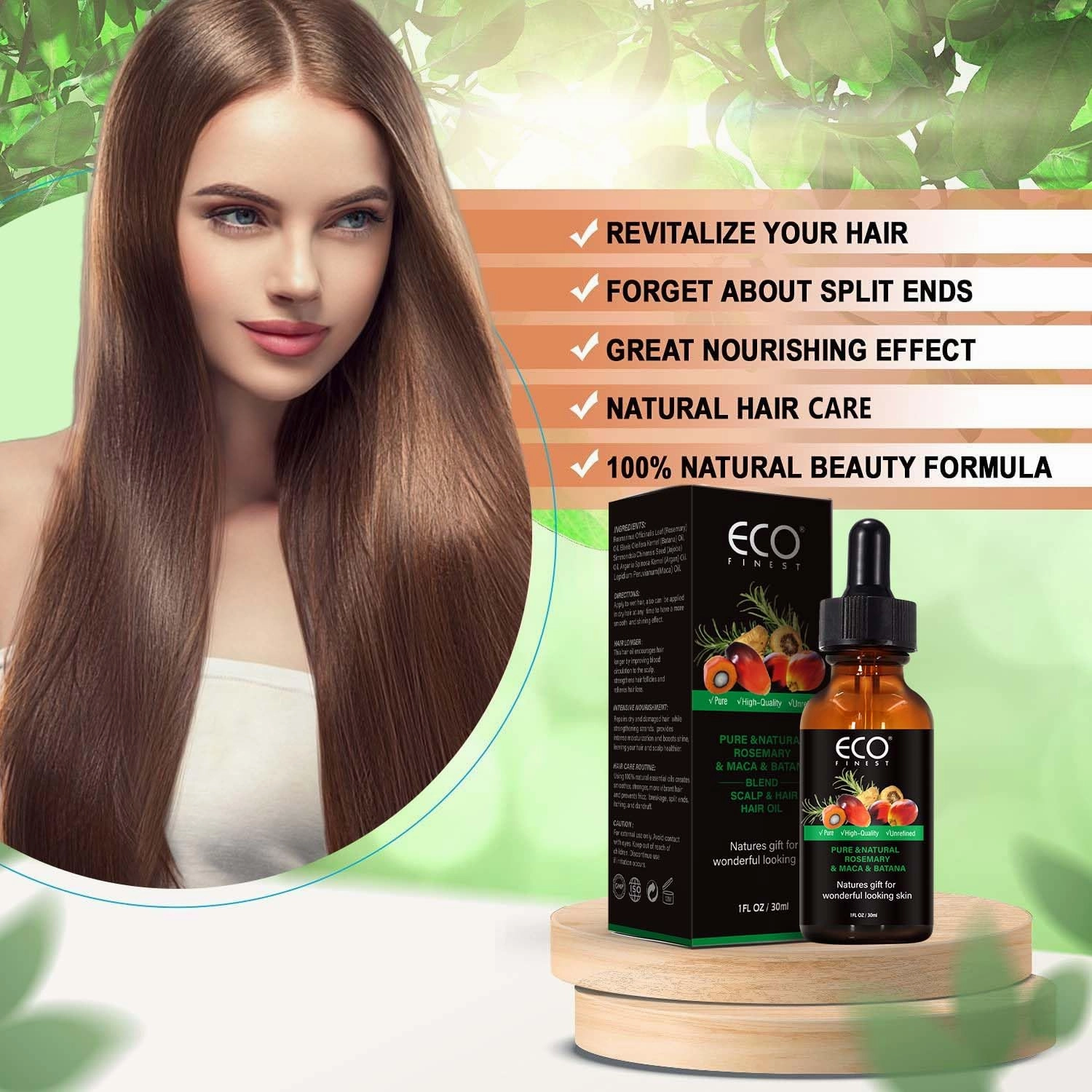 Rosemary, Batana, Jojoba and Argan Oil 4-in-1 Hair Care Oil - Used to Strengthen The Scalp and Hair, Suitable for Moisturizing and Nourishing all Hair Types -2 Bottles