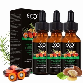 Rosemary Oil for Hair Growth with Batana Jojoba Argan Maca Blend Hair Treatment Oil for Hair Strengthening & Loss Enhances Hair Thickness for Men & Women - 3 Bottles